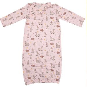 Angel Dear Kimono Gown, Pink Bunnies Size 0-3 Months NWT